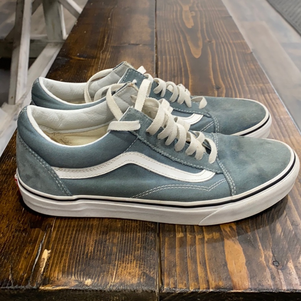 Shoe: Old Skool Vans   Size: 9   Color: Blue Mirage/True White